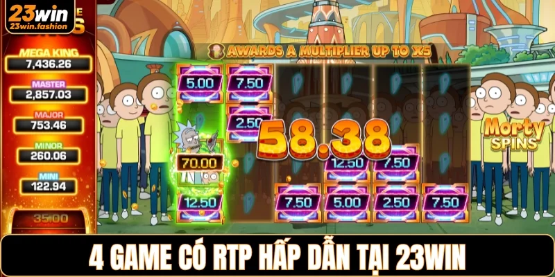 4 tựa slot có RTP nổi bật tại 23WIN